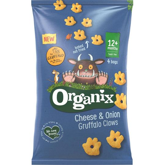 Organix Cheese & Onion Gruffalo Claws Snack - 4 Bags