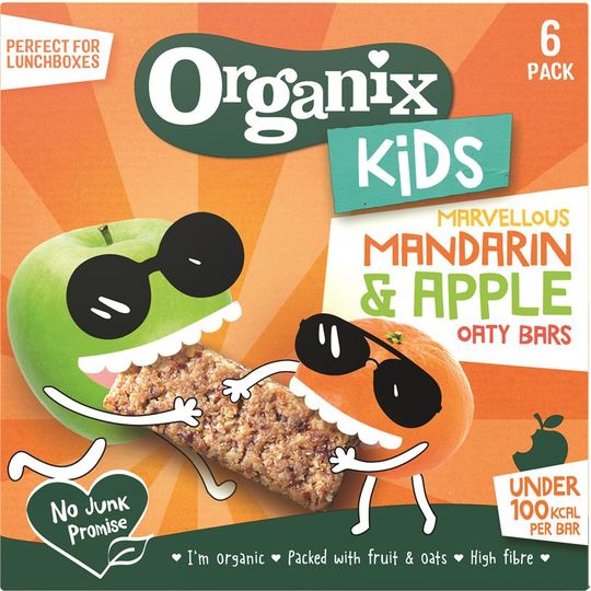 Organix KIDS Marvellous Mandarin & Apple Oaty Bars (6x23g)