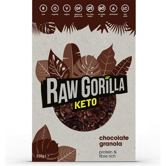 RAW GORILLA KETO ORGANIC CHOCOLATE GRANOLA BREAKFAST 250G