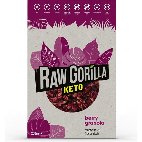 RAW GORILLA KETO ORGANIC BERRY GRANOLA BREAKFAST 250G