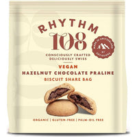 Rhythm 108 Swiss Vegan Hazelnut Chocolate Praline Biscuit Share Bag 135g