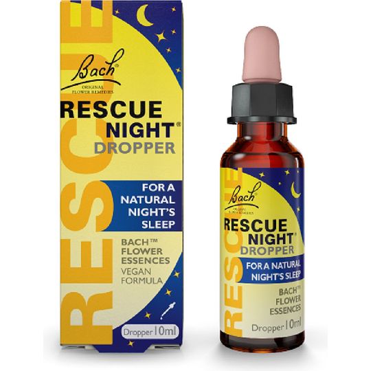 Bach Rescue Remedy Night Dropper 10ml - Flower Essences for Natural Night's Sleep