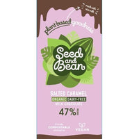 SEED AND BEAN SALTED CARAMEL "M*LK" CHOCOLATE - PLANT BASED 75G BAR (47% COCOA)