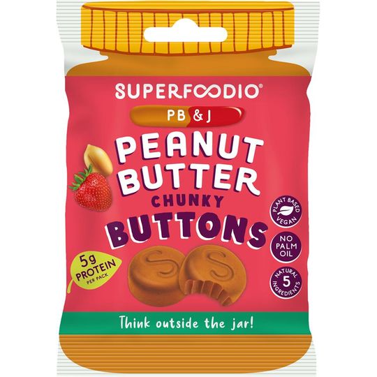 Superfoodio Peanut Butter Buttons – PB&Jam (20g x 15 packs)