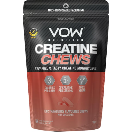 VOW Creatine Chews 100 Strawberry Flavour Chews