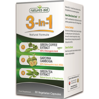 Natures Aid 3-in-1 Natural Formula 60 Vegetarian Capsules