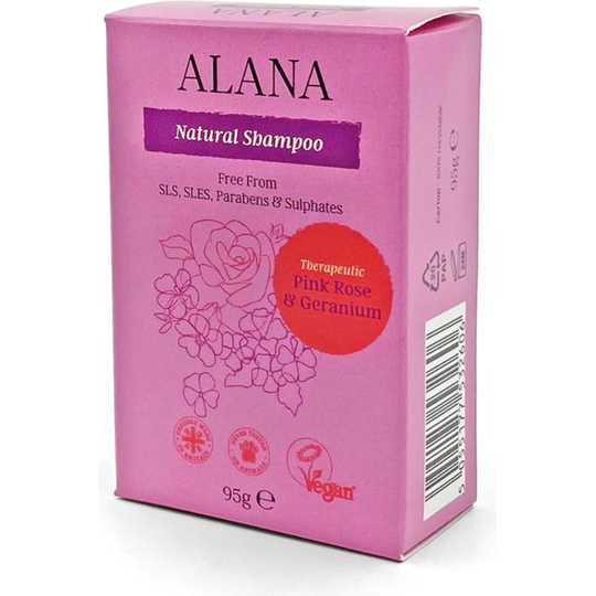Alana Pink Rose & Geranium Natural Shampoo Bar 95g