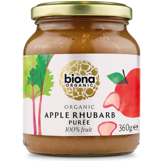 Biona Organic APPLE RHUBARB PUREE 360g