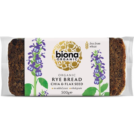 Biona Organic RYE BREAD - CHIA & FLAX 500g