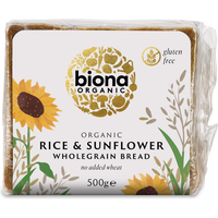 Biona Organic RICE AND SUNFLOWER WHOLEGRAIN BREAD 500g