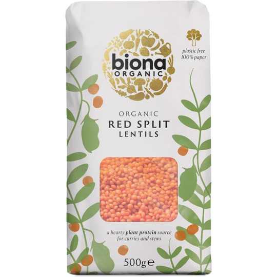 Biona Organic RED SPLIT LENTILS 500g