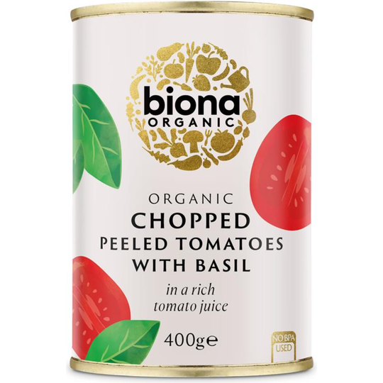 Biona Organic CHOPPED TOMATOES WITH BASIL 400g