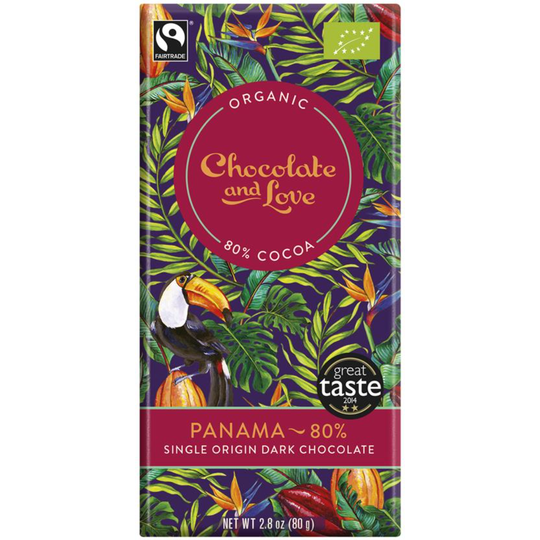 CHOCOLATE AND LOVE PANAMA 80% - DARK CHOCOLATE SINGLE ORIGIN PANAMA 80G