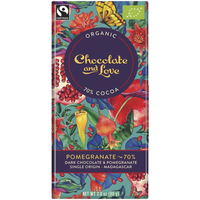 CHOCOLATE AND LOVE POMEGRANATE 70% - DARK CHOCOLATE WITH POMEGRANATE 80G
