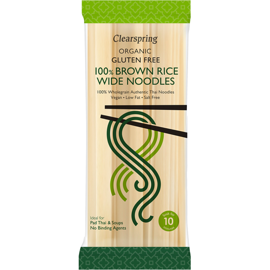 Clearspring  Organic Gluten Free 100% Brown Rice Wide Noodles 200g