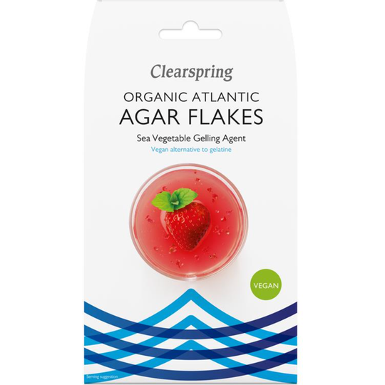 Clearspring  Organic Atlantic Agar Flakes - Sea Vegetable Gelling Agent 30g