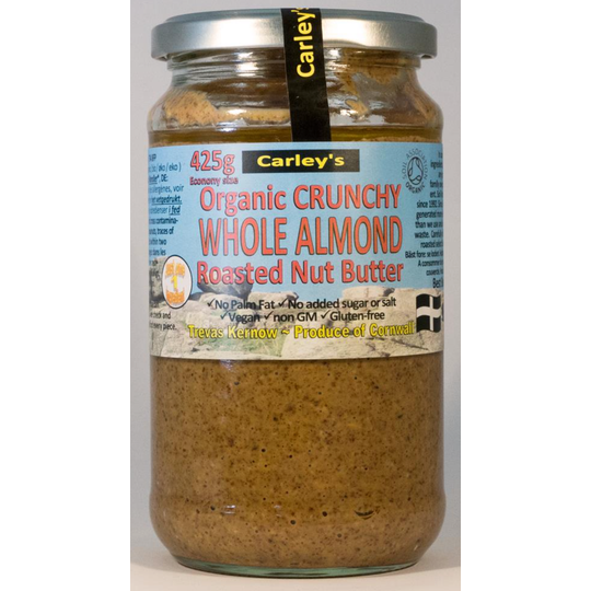 Carley's Organic Crunchy Whole Almond Roasted Nut Butter 425g