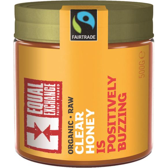 Equal Exchange Organic Raw Clear Honey, 500g jar