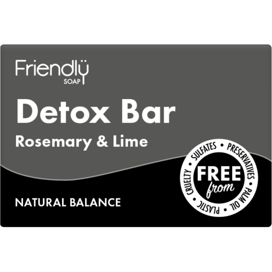 Friendly Soap  Detox Bar - Activated Charcoal - Rosemary & Lime