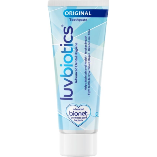Luvbiotics Original Toothpaste with Oral Probiotics, Xylitol & Aloe Vera – 75ml