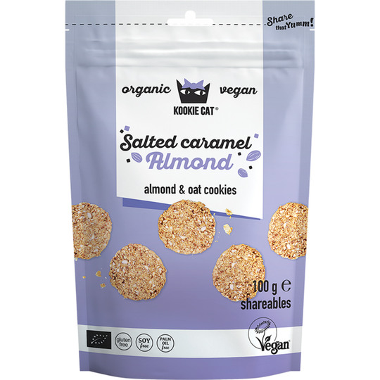 Kookie Cat Salted Caramel Almond and Oat Cookies 100g