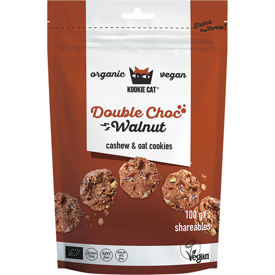 Kookie Cat Double Choc Walnut Cashew and Oat Cookies 100g
