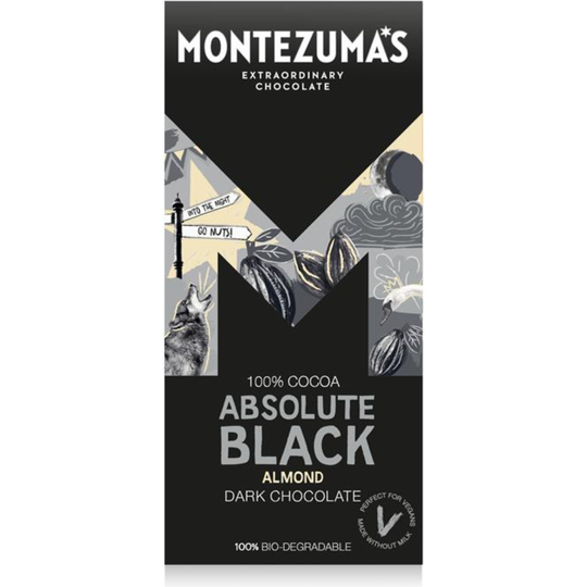 Montezuma's Absolute Black with Almonds 90g