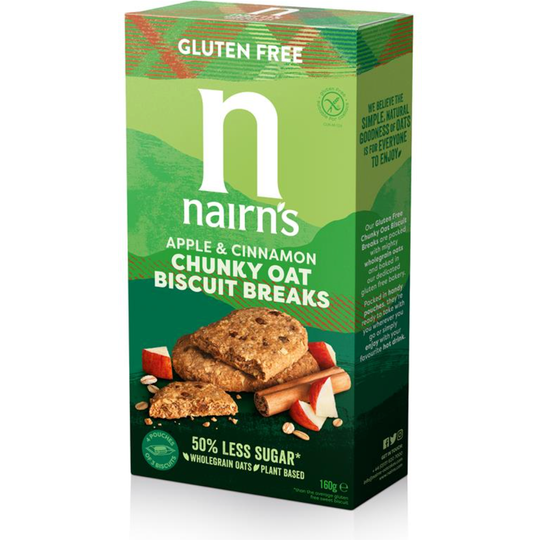 Nairn's Gluten Free Apple & Cinnamon Biscuit Break Chunky 160g