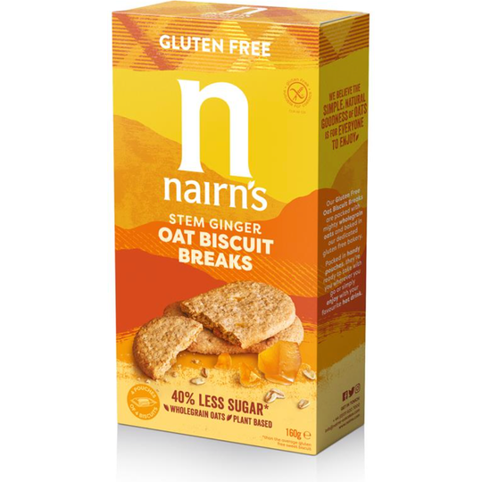 Nairn's Gluten Free Stem Ginger Oats Biscuit Breaks 160g