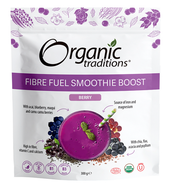 Organic Traditions Organic Fibre Fuel Smoothie Boost Berry 300g