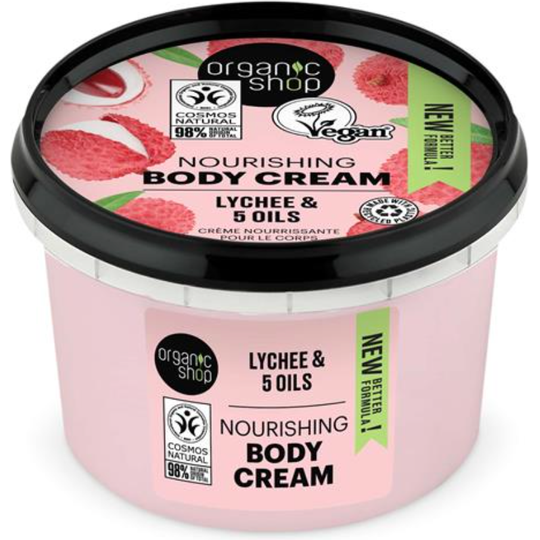 Organic Shop Nourishing Body Cream Lychee and 5 Oils (250ml)