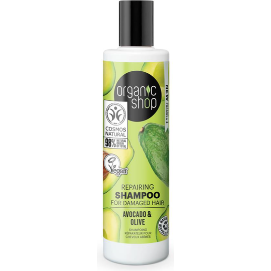 Organic Shop Repairing Shampoo for Damaged Hair Avocado and Olive (280ml)