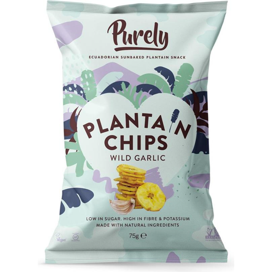 Purely Plantain Chips Wild Garlic - Sharing Bag