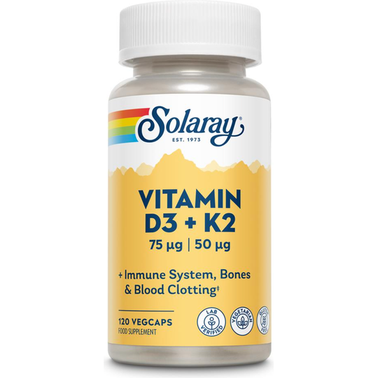 Solaray Vitamin D3 & K2 120 Vegcaps