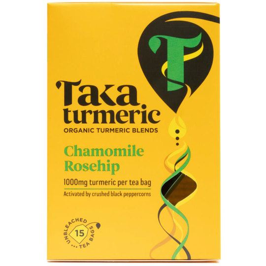 Taka Turmeric Chamomile & Rosehip 15 Organic, Plastic-Free Tea Bags