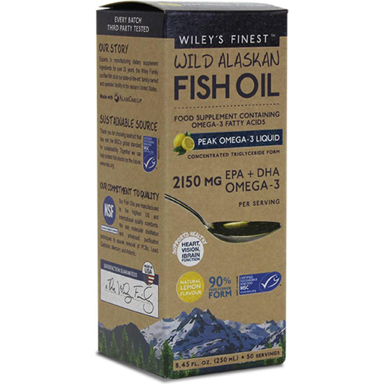 Wiley's Finest Wild Alaskan Fish Oil Peak Omega-3 Liquid (50 servings)