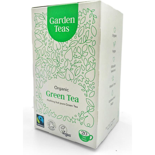 Garden Teas Organic Fairtrade Green Tea 20 Plastic Free Envelopes