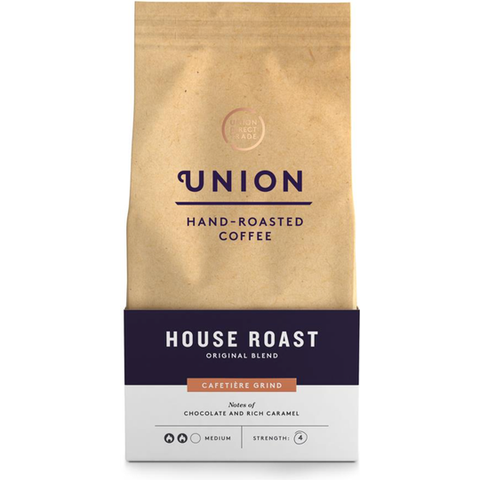 UNION HAND-ROASTED COFFEE HOUSE ROAST ORIGINAL BLEND CAFETIERE GRIND 200G