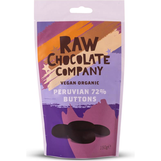 The Raw Chocolate Company Peruvian 72% Buttons 150g