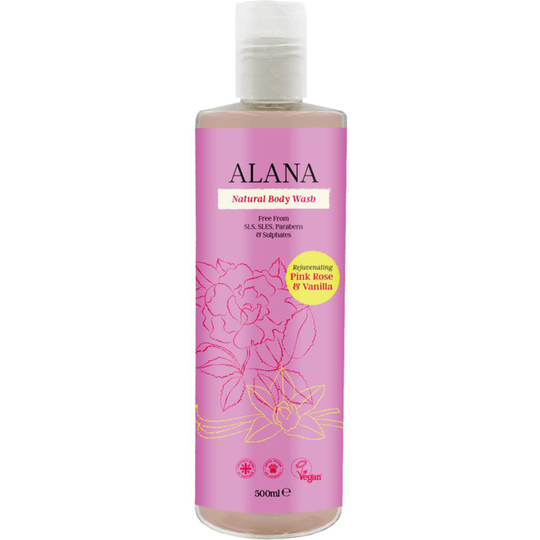 Alana Pink Rose & Vanilla Natural Body Wash 500ml