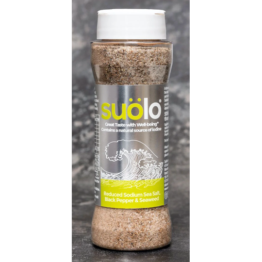 SUOLO REDUCED SODIUM SALT, BLACK PEPPER & SEAWEED 170G