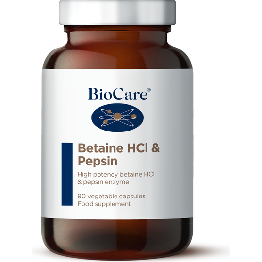 BioCare Betaine HCL & Pepsin 90 Vegetable Capsules