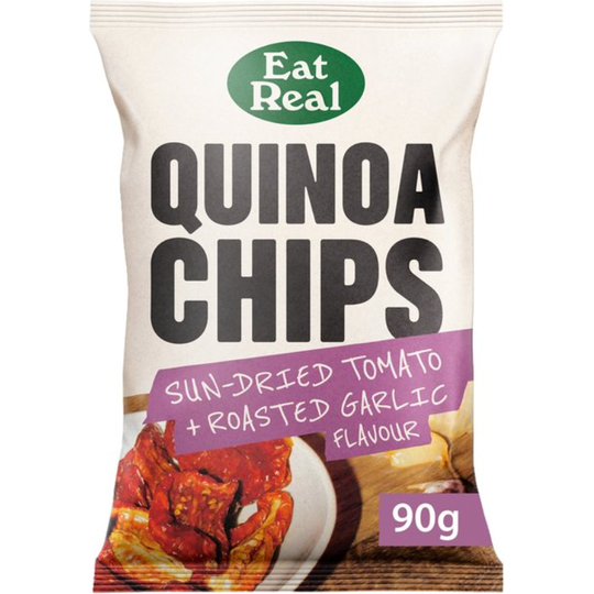 Eat Real Quinoa Chips Sundried Tomato Roasted Garlic Sharing 90g