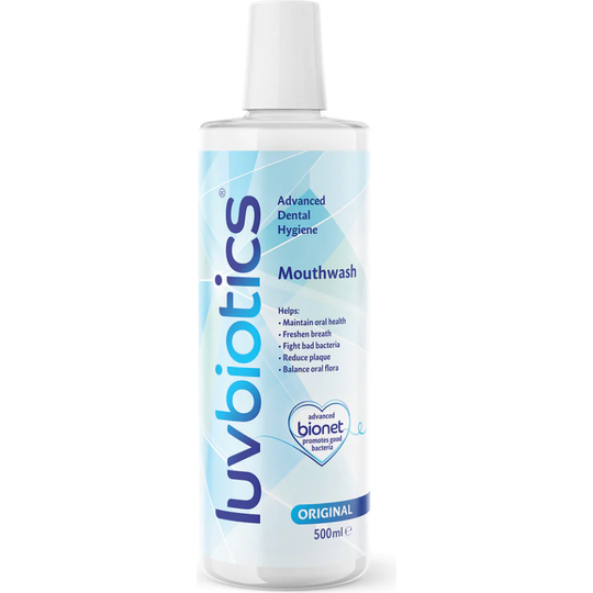 Luv Biotics Original Mouthwash with Oral Probiotics, Xylitol & Aloe Vera - 500ml