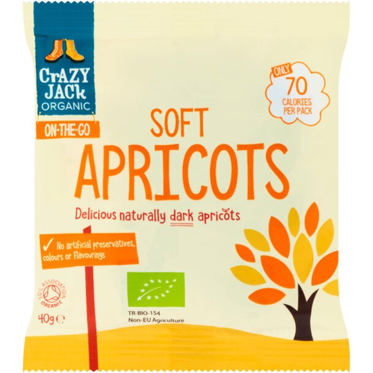 Crazy Jack Organic Apricots Snack Pack Ready To Eat 40g