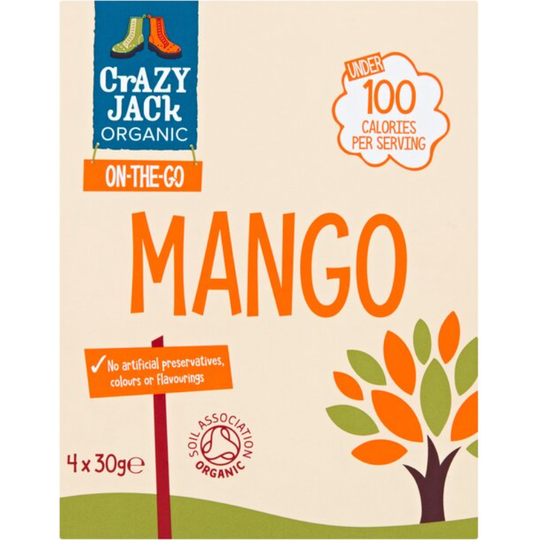 Crazy Jack Organic Mango Ready To Eat 4 x 30g
