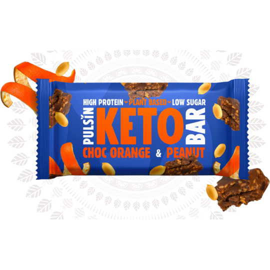 Pulsin Orange Choc and Peanut Keto Bar 50g
