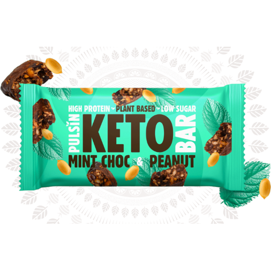 Pulsin Mint Choc Peanut Keto Bar 50g