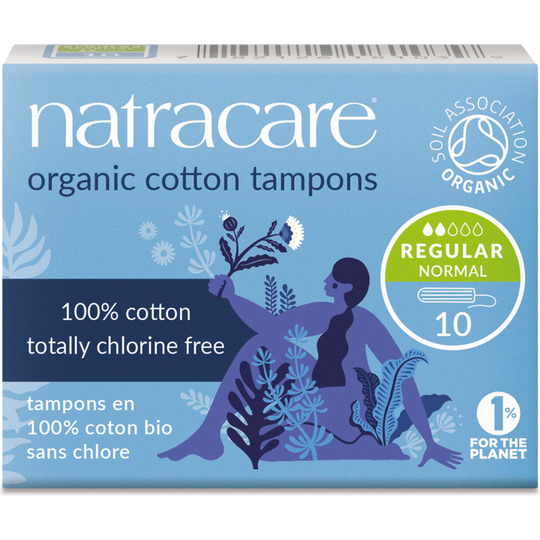 Natracare Organic Non-Applicator Tampons Regular x 10