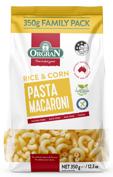 Orgran Rice & Corn Macaroni 350g